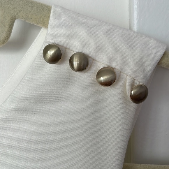 Tahari Sheath Dress, White and and Tan Color Block with Lace Overlay - Picture 5 of 7